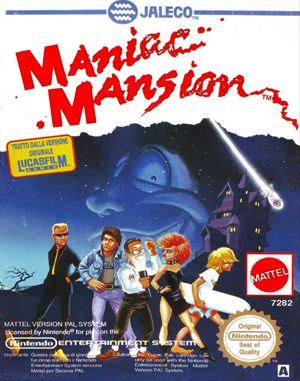 Maniac Mansion NES front cover