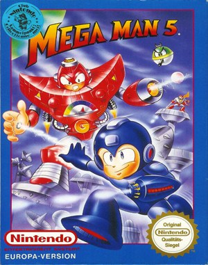 Mega Man 5 NES front cover